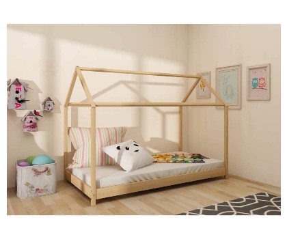 Panana Wooden Kids House Bed Frame - cama de piso para niños pequeños