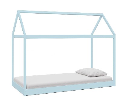 Casa de marco de cama individual para niños de madera - cama de piso para niños pequeños