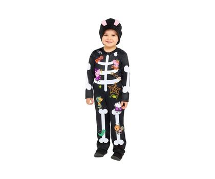 Amscan Kids Peppa Pig Skeleton Halloween Fancy Dress Costume